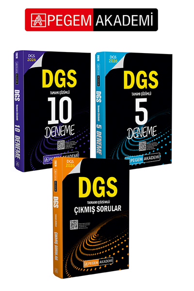 PEGEM AKADEMİ 2026 DGS Tamamı Çözümlü 10 Deneme + 2026 DGS Tamamı Çözümlü 5 Deneme + 2026 DGS Çıkmış Sorular Tamamı Çözümlü Seti (3.Kitap) PEGEM AKADEMİ 2026 DGS Tamamı Çözümlü 10 Deneme + 2026 DGS Tamamı Çözümlü 5 Deneme + 2026 DGS Çıkmış Sorular Tamamı Çözümlü Seti (3.Kitap)