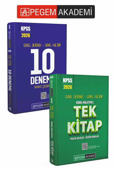 PEGEM AKADEMİ 2026 KPSS Genel Yetenek Genel Kültür Konu Anlatımlı Tek Kitap+ 2026 KPSS Genel Yetenek Genel Kültür Tamamı Çözümlü 10 Deneme Seti (2.Kitap) PEGEM AKADEMİ 2026 KPSS Genel Yetenek Genel Kültür Konu Anlatımlı Tek Kitap+ 2026 KPSS Genel Yetenek Genel Kültür Tamamı Çözümlü 10 Deneme Seti (2.Kitap)