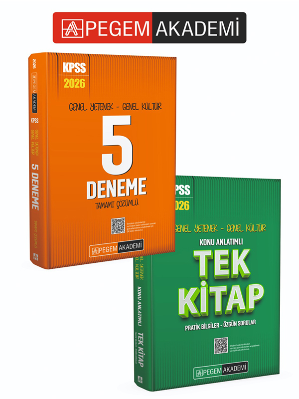 PEGEM AKADEMİ 2026 KPSS Genel Yetenek Genel Kültür Konu Anlatımlı Tek Kitap + 2026 KPSS Genel Yetenek Genel Kültür Tamamı Çözümlü 5 Deneme Seti (2.Kitap) PEGEM AKADEMİ 2026 KPSS Genel Yetenek Genel Kültür Konu Anlatımlı Tek Kitap + 2026 KPSS Genel Yetenek Genel Kültür Tamamı Çözümlü 5 Deneme Seti (2.Kitap)