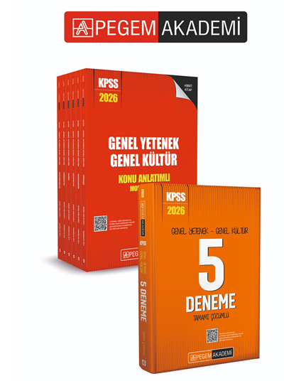 PEGEM AKADEMİ 2026 KPSS Genel Yetenek Genel Kültür Lisans Konu Anlatımlı Modüler Set - (6 Kitap) + 2026 KPSS Genel Yetenek Genel Kültür Tamamı Çözümlü 5 Deneme Seti (7.Kitap)
