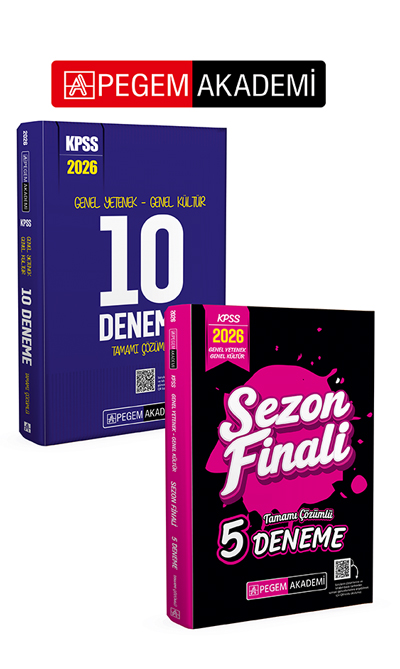 PEGEM AKADEMİ 2026 KPSS Genel Yetenek Genel Kültür Sezon Finali Tamamı Çözümlü 5 Deneme + 2026 KPSS Genel Yetenek Genel Kültür Tamamı Çözümlü 10 Deneme Seti (2.Kitap) PEGEM AKADEMİ 2026 KPSS Genel Yetenek Genel Kültür Sezon Finali Tamamı Çözümlü 5 Deneme + 2026 KPSS Genel Yetenek Genel Kültür Tamamı Çözümlü 10 Deneme Seti (2.Kitap)