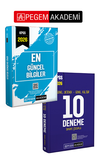 PEGEM AKADEMİ 2026 KPSS Genel Yetenek Genel Kültür Tamamı Çözümlü 10 Deneme + 2026 KPSS En Güncel Bilgiler Seti (2.Kitap) PEGEM AKADEMİ 2026 KPSS Genel Yetenek Genel Kültür Tamamı Çözümlü 10 Deneme + 2026 KPSS En Güncel Bilgiler Seti (2.Kitap)