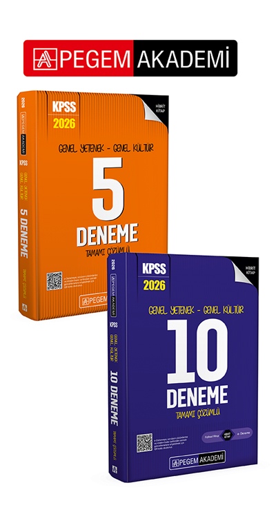 PEGEM AKADEMİ 2026 KPSS Genel Yetenek Genel Kültür Tamamı Çözümlü 15 Deneme Seti (2.Kitap)