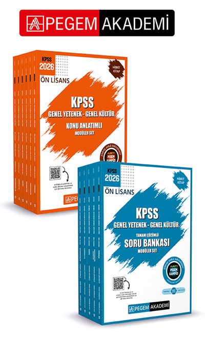 PEGEM AKADEMİ 2026 KPSS Ön Lisans Konu Anlatımlı Modüler Set Genel Yetenek Genel Kültür (6 Kitap) + 2026 KPSS Ön Lisans Genel Yetenek Genel Kültür Tamamı Çözümlü Soru Bankası Modüler Set (5 Kitap) Seti (11.Kitap)