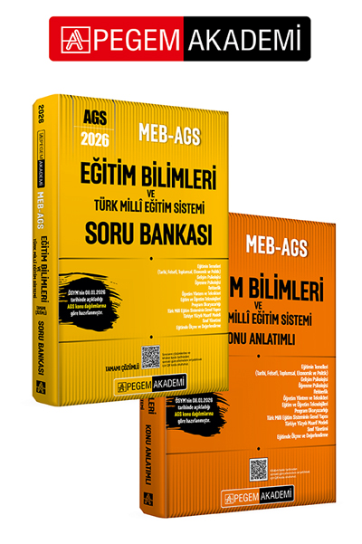 PEGEM AKADEMİ 2026 MEB AGS Eğitim Bilimleri ve Türk Milli Eğitim Sistemi Konu Anlatımlı + 2026 MEB AGS Eğitim Bilimleri ve Türk Milli Eğitim Sistemi Tamamı Çözümlü Soru Bankası Seti (2.Kitap) PEGEM AKADEMİ 2026 MEB AGS Eğitim Bilimleri ve Türk Milli Eğitim Sistemi Konu Anlatımlı + 2026 MEB AGS Eğitim Bilimleri ve Türk Milli Eğitim Sistemi Tamamı Çözümlü Soru Bankası Seti (2.Kitap)