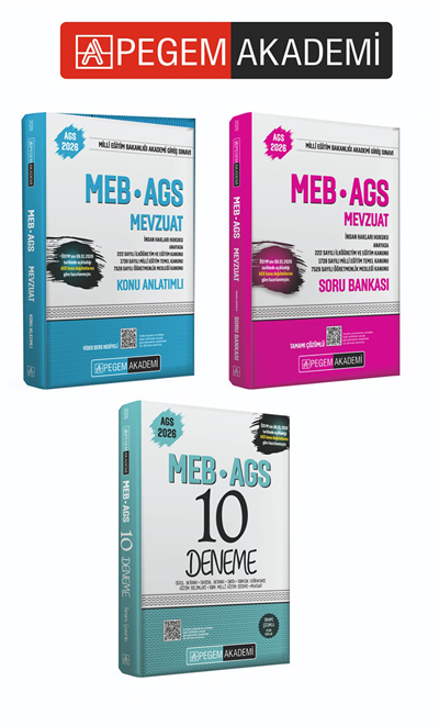 PEGEM AKADEMİ 2026 MEB-AGS Konu Anlatımlı Mevzuat + 2026 MEB-AGS Soru Bankası Tamamı Çözümlü Mevzuat + 2026 MEB AGS Tamamı Çözümlü 10 Deneme Seti (3.Kitap) PEGEM AKADEMİ 2026 MEB-AGS Konu Anlatımlı Mevzuat + 2026 MEB-AGS Soru Bankası Tamamı Çözümlü Mevzuat + 2026 MEB AGS Tamamı Çözümlü 10 Deneme Seti (3.Kitap)