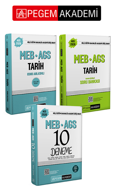 PEGEM AKADEMİ 2026 MEB-AGS Konu Anlatımlı Tarih +  2026 MEB-AGS Soru Bankası Tamamı Çözümlü Tarih + 2026 MEB AGS Tamamı Çözümlü 10 Deneme Seti (3.Kitap)