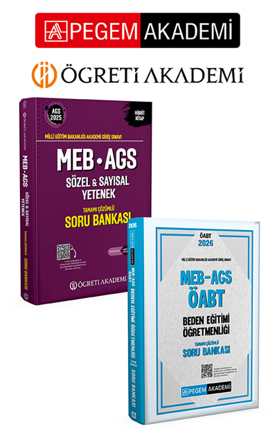 PEGEM AKADEMİ 2026 MEB AGS ÖABT Beden Eğitimi Öğretmenliği Tamamı Çözümlü Soru Bankası + 2025 MEB-AGS Soru Bankası Tamamı Çözümlü Sözel-Sayısal Yetenek Seti (2.Kitap) PEGEM AKADEMİ 2026 MEB AGS ÖABT Beden Eğitimi Öğretmenliği Tamamı Çözümlü Soru Bankası + 2025 MEB-AGS Soru Bankası Tamamı Çözümlü Sözel-Sayısal Yetenek Seti (2.Kitap)