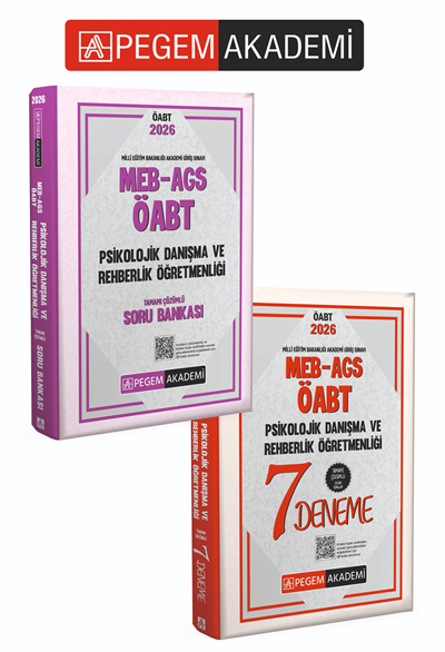 PEGEM AKADEMİ 2026 MEB AGS ÖABT Psikolojik Danışma ve Rehberlik Tamamı Çözümlü Soru Bankası + 2026 MEB AGS ÖABT Psikolojik Danışma Ve Rehberlik Öğretmenliği Tamamı Çözümlü 7 Deneme Seti (2.Kitap) PEGEM AKADEMİ 2026 MEB AGS ÖABT Psikolojik Danışma ve Rehberlik Tamamı Çözümlü Soru Bankası + 2026 MEB AGS ÖABT Psikolojik Danışma Ve Rehberlik Öğretmenliği Tamamı Çözümlü 7 Deneme Seti (2.Kitap)