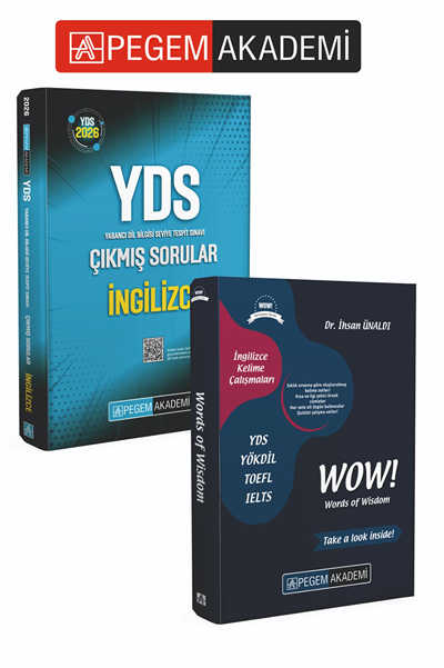 PEGEM AKADEMİ 2026 YDS İngilizce Çıkmış Sorular + YDS YÖKDİL WoW! Words of Wisdom Seti (2.Kitap) PEGEM AKADEMİ 2026 YDS İngilizce Çıkmış Sorular + YDS YÖKDİL WoW! Words of Wisdom Seti (2.Kitap)
