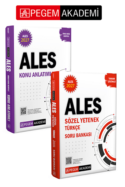 PEGEM AKADEMİ 2027 ALES Konu Anlatımlı (Video Ders Hediyeli) + 2027 ALES Sözel Yetenek Türkçe Tamamı Çözümlü Soru Bankası Seti (2.Kitap)