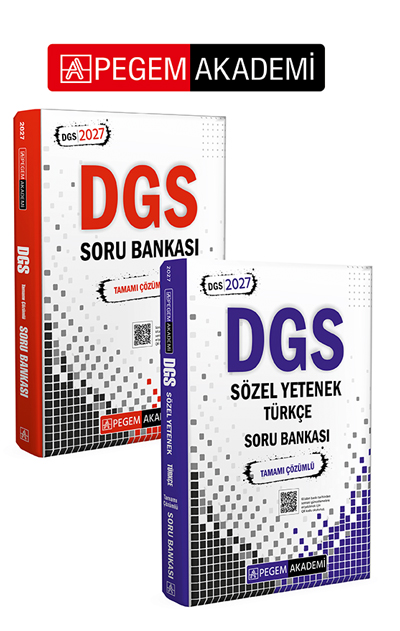 PEGEM AKADEMİ 2027 DGS Sözel Yetenek Türkçe Tamamı Çözümlü Soru Bankası + 2027 DGS Tamamı Çözümlü Soru Bankası Seti (2.Kitap) PEGEM AKADEMİ 2027 DGS Sözel Yetenek Türkçe Tamamı Çözümlü Soru Bankası + 2027 DGS Tamamı Çözümlü Soru Bankası Seti (2.Kitap)