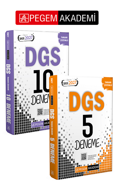 PEGEM AKADEMİ 2027 DGS Tamamı Çözümlü 10 Deneme + 2027 DGS Tamamı Çözümlü 5 Deneme  Seti (2.Kitap)