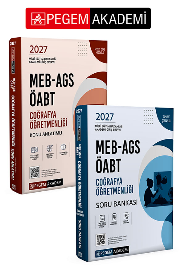 PEGEM AKADEMİ 2027 MEB-AGS ÖABT Coğrafya Öğretmenliği Konu Anlatımlı + 2027 MEB-AGS ÖABT Coğrafya Öğretmenliği Soru Bankası Seti (2 Kitap)