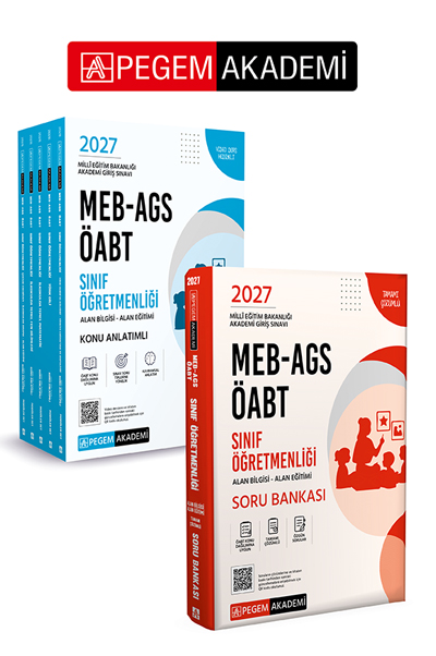 PEGEM AKADEMİ 2027 MEB AGS ÖABT Sınıf Öğretmenliği Alan Bilgisi - Alan Eğitimi Konu Anlatımlı Set (5 Kitap) + 2027 MEB-AGS ÖABT Sınıf Öğretmenliği Alan Bilgisi - Alan Eğitimi Soru Bankası Seti (6.Kitap) PEGEM AKADEMİ 2027 MEB AGS ÖABT Sınıf Öğretmenliği Alan Bilgisi - Alan Eğitimi Konu Anlatımlı Set (5 Kitap) + 2027 MEB-AGS ÖABT Sınıf Öğretmenliği Alan Bilgisi - Alan Eğitimi Soru Bankası Seti (6.Kitap)