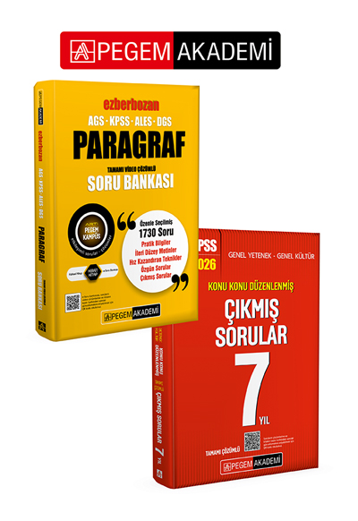 PEGEM AKADEMİ AGS-KPSS-ALES-DGS Ezberbozan Paragraf Tamamı Video Çözümlü Soru Bankası + 2026 KPSS Genel Yetenek Genel Kültür Konu Konu Düzenlenmiş Tamamı Çözümlü Çıkmış Sorular 7 Yıl Seti (2.Kitap) PEGEM AKADEMİ AGS-KPSS-ALES-DGS Ezberbozan Paragraf Tamamı Video Çözümlü Soru Bankası + 2026 KPSS Genel Yetenek Genel Kültür Konu Konu Düzenlenmiş Tamamı Çözümlü Çıkmış Sorular 7 Yıl Seti (2.Kitap)