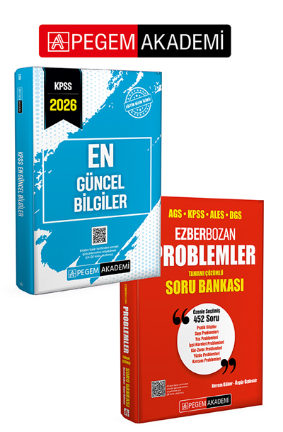 PEGEM AKADEMİ AGS KPSS ALES DGS Ezberbozan Problemler Tamamı Çözümlü Soru Bankası + 2026 KPSS En Güncel Bilgiler Seti (2.Kitap) PEGEM AKADEMİ AGS KPSS ALES DGS Ezberbozan Problemler Tamamı Çözümlü Soru Bankası + 2026 KPSS En Güncel Bilgiler Seti (2.Kitap)
