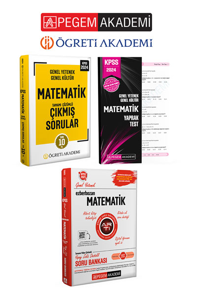 PEGEM AKADEMİ Ezberbozan KPSS GY. GK. Matematik Soru Bankası + Matematik Çıkmış Sorular + Matematik Yaprak Test Seti (3.Kitap) PEGEM AKADEMİ Ezberbozan KPSS GY. GK. Matematik Soru Bankası + Matematik Çıkmış Sorular + Matematik Yaprak Test Seti (3.Kitap)