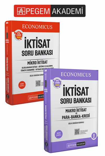 PEGEM AKADEMİ KPSS A Grubu Makro İktisat - Mikro İktisat Soru Bankası Seti - 2 Kitap