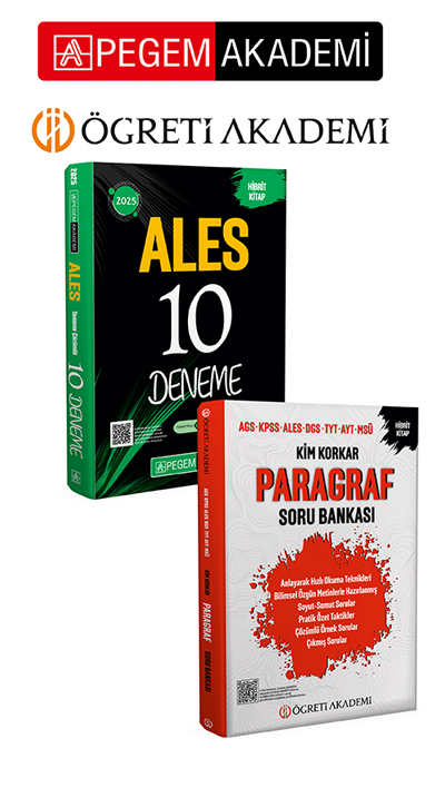 PEGEM AKADEMİ Kim Korkar Paragraf Soru Bankası AGS KPSS ALES DGS TYT AYT MSÜ + 2025 ALES Tamamı Çözümlü 10 Deneme Seti (2.Kitap) PEGEM AKADEMİ Kim Korkar Paragraf Soru Bankası AGS KPSS ALES DGS TYT AYT MSÜ + 2025 ALES Tamamı Çözümlü 10 Deneme Seti (2.Kitap)