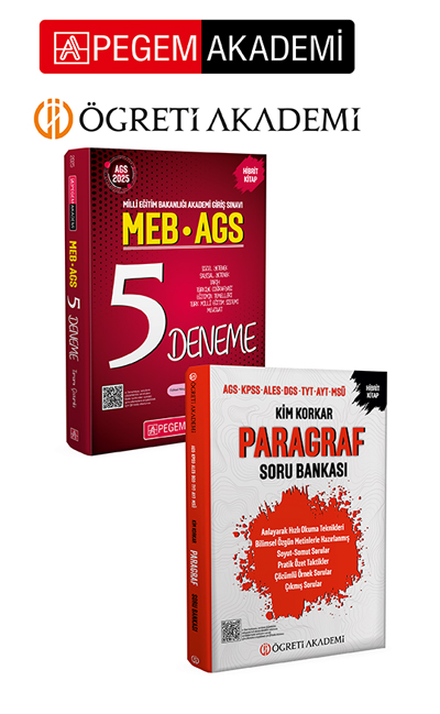 PEGEM AKADEMİ Kim Korkar Paragraf Soru Bankası AGS KPSS ALES DGS TYT AYT MSÜ + 2025 MEB-AGS Tamamı Çözümlü 5 Deneme Seti (2.Kitap) PEGEM AKADEMİ Kim Korkar Paragraf Soru Bankası AGS KPSS ALES DGS TYT AYT MSÜ + 2025 MEB-AGS Tamamı Çözümlü 5 Deneme Seti (2.Kitap)