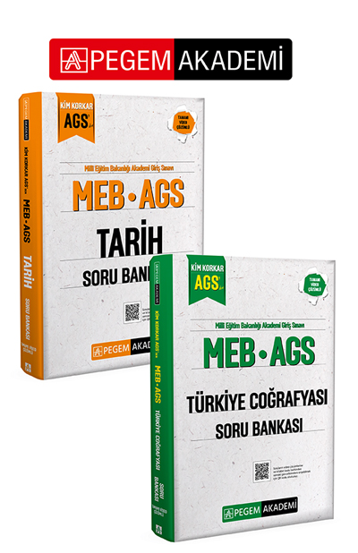 PEGEM AKADEMİ MEB AGS Kim Korkar Tarih Soru Bankası Tamamı Çözümlü + MEB AGS Kim Korkar Türkiye Coğrafyası Soru Bankası Tamamı Çözümlü Seti (2.Kitap) PEGEM AKADEMİ MEB AGS Kim Korkar Tarih Soru Bankası Tamamı Çözümlü + MEB AGS Kim Korkar Türkiye Coğrafyası Soru Bankası Tamamı Çözümlü Seti (2.Kitap)