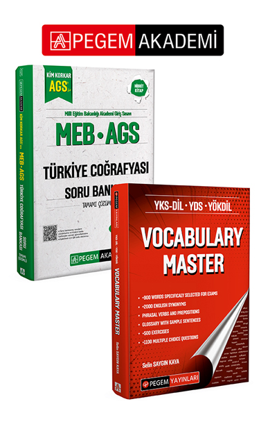 PEGEM AKADEMİ MEB AGS Kim Korkar Türkiye Coğrafyası Soru Bankası Tamamı Çözümlü + YKS-DİL YDS YÖKDİL Vocabulary Master Seti (2.Kitap) PEGEM AKADEMİ MEB AGS Kim Korkar Türkiye Coğrafyası Soru Bankası Tamamı Çözümlü + YKS-DİL YDS YÖKDİL Vocabulary Master Seti (2.Kitap)