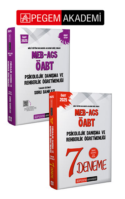 PEGEM AKAEMİ 2025 MEB-AGS-ÖABT Psikolojik Danışma Ve Rehberlik Öğretmenliği Tamamı Çözümlü 7 Deneme + 2025 MEB-AGS-ÖABT Psikolojik Danışma ve Rehberlik Tamamı Çözümlü Soru Bankası Seti (2.Kitap) PEGEM AKAEMİ 2025 MEB-AGS-ÖABT Psikolojik Danışma Ve Rehberlik Öğretmenliği Tamamı Çözümlü 7 Deneme + 2025 MEB-AGS-ÖABT Psikolojik Danışma ve Rehberlik Tamamı Çözümlü Soru Bankası Seti (2.Kitap)