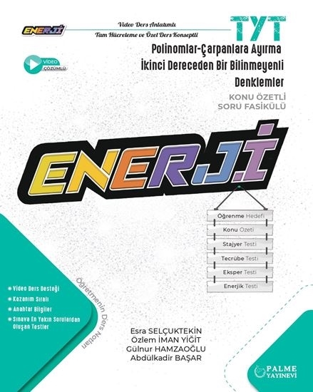Palme Yayınevi TYT Enerji Polinomlar - Çarpanlara Ayırma - 2. Dereceden Bir Bilinmeyenli Denklemler Konu Özetli Soru Fasikülü