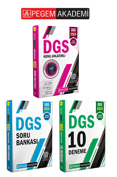 Pegem Akademi 2024  DGS Konu  - DGS Soru Bankası - DGS 10 Deneme Seti (3.Kitap)