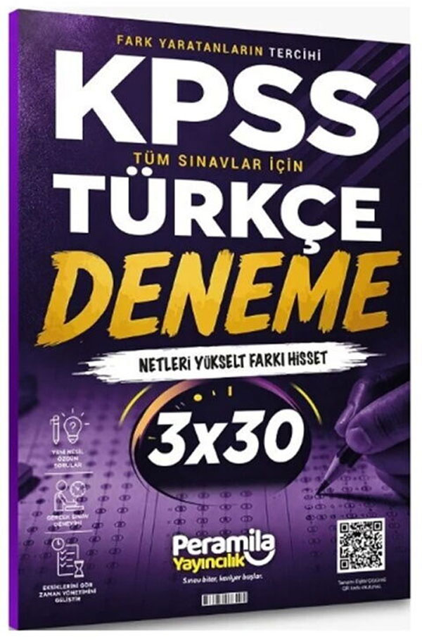 Peramila Yayıncılık KPSS Tüm Sınavlar İçin Türkçe 3x30 Deneme Tamamı QR Çözümlü Peramila Yayıncılık KPSS Tüm Sınavlar İçin Türkçe 3x30 Deneme Tamamı QR Çözümlü