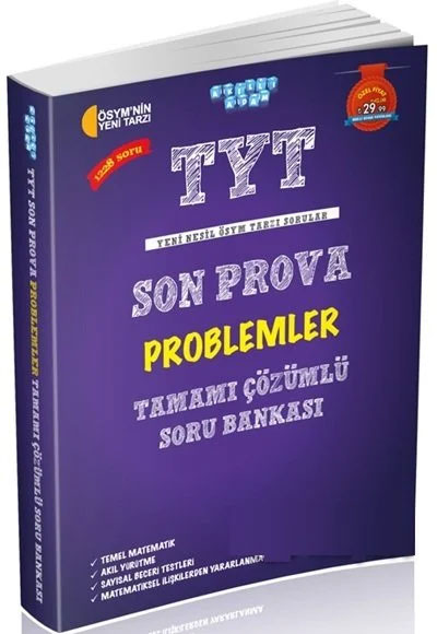 YKS TYT Son Prova Problemler Soru Bankası Çözümlü YKS TYT Son Prova Problemler Soru Bankası Çözümlü