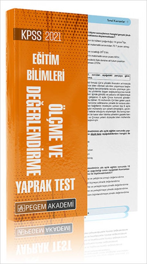 2021 KPSS Eğitim Bilimleri Ölçme Ve Değerlendirme Yaprak Test