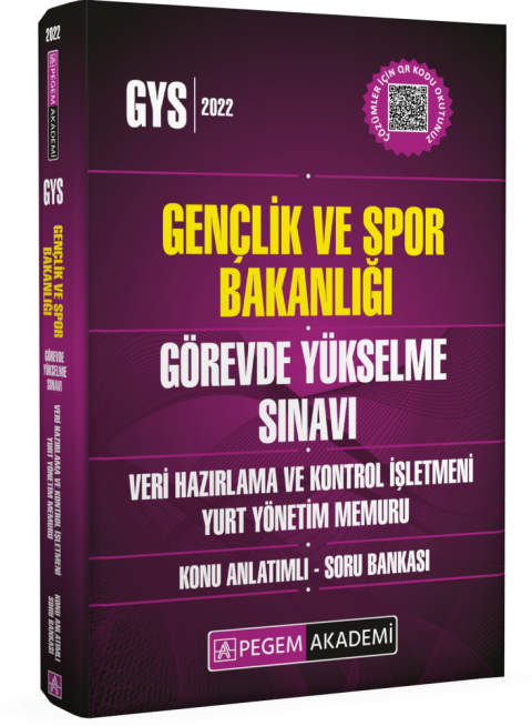 2022 Gençlik ve Spor Bakanlığı Görevde Yükselme Veri Hazırlama Ve Kontrol İşletmeni Yurt Yönetim Memuru Konu Anlatımlı Soru Bankası