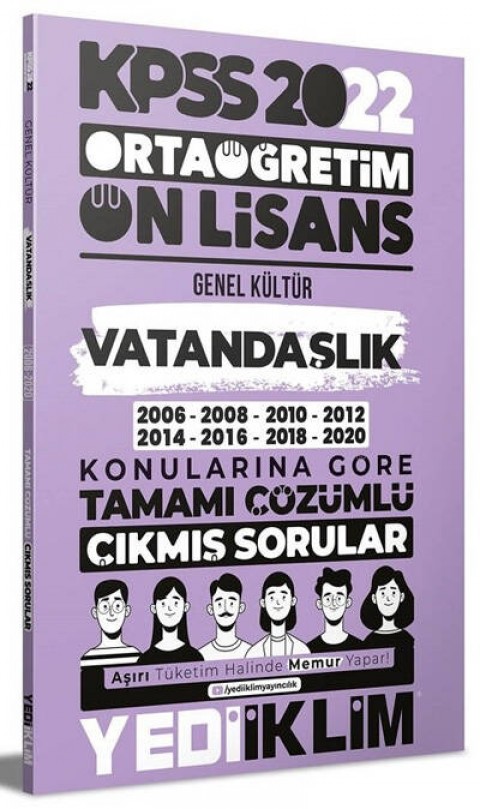2022 KPSS Ortaöğretim Lise Ön Lisans Vatandaşlık Çıkmış Sorular Konularına Göre Çözümlü