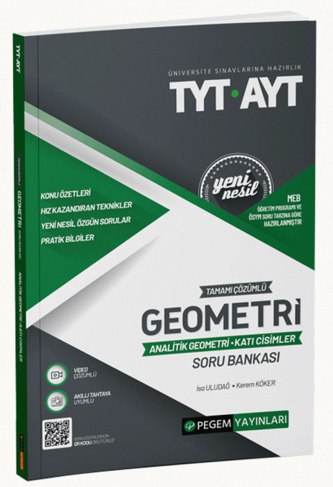 TYT-AYT Tamamı Çözümlü Geometri (Analitik geometri-Katı cisimler) Soru Bankası