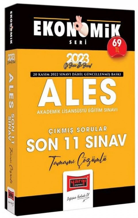 2023 ALES Çıkmış Sorular Son 11 Sınav Çözümlü Ekonomik Seri