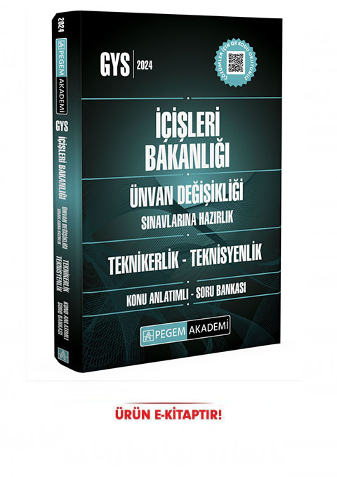 2024 İçişleri Bakanlığı Ünvan Değişikliği Sınavı Teknikerlik-Teknisyenlik Konu Anlatımlı Soru Bankası E-Kitap