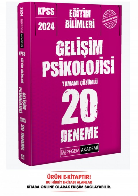 2024 KPSS Eğitim Bilimleri Gelişim Psikolojisi 20 Deneme E-Kitap
