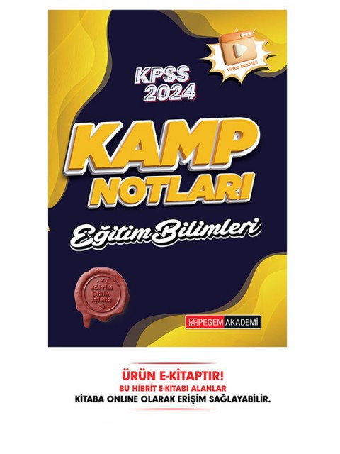 2024 KPSS Eğitim Bilimleri Kamp Notları Video Destekli E-Kitap