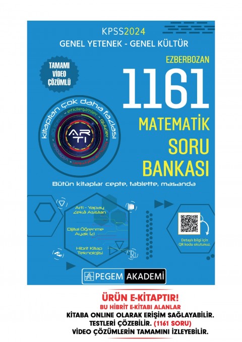 2024 KPSS Genel Yetenek Genel Kültür Ezberbozan 3000 Matematik-Geometri Soru Bankası Hibrit E-Kitap