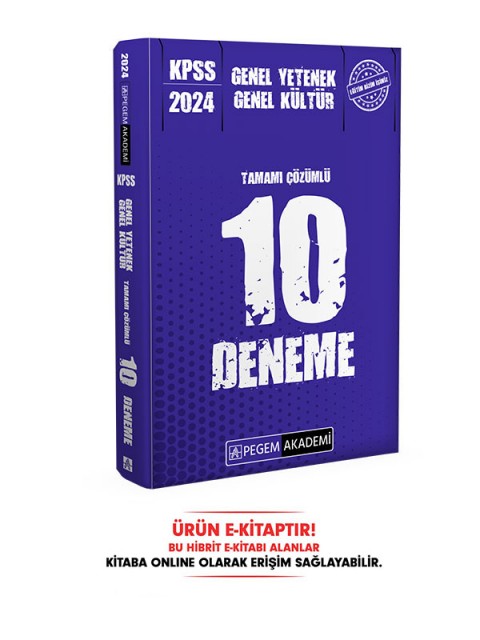 2024 KPSS Genel Yetenek Genel Kültür Lisans Tamamı Çözümlü 10 Deneme E-Kitap