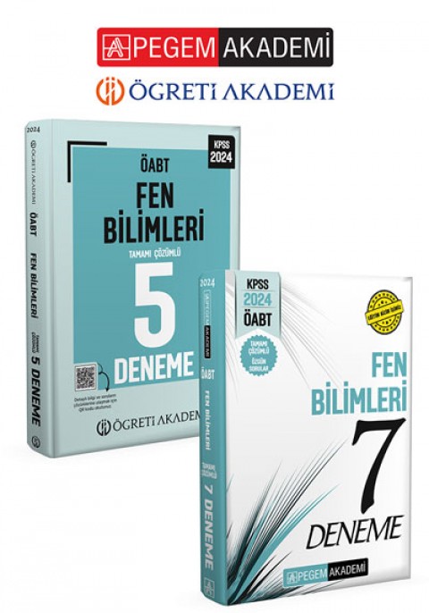 2024 KPSS ÖABT Fen Bilimleri Öğretmenliği Deneme Seti (Öğreti 5 Deneme-Pegem Akademi 7 Deneme)