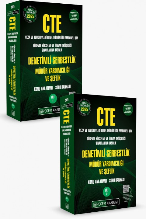 2025 CTE Adalet Bakanlığı Ceza ve Tevkifevleri Genel Müdürlüğü Görevde Yükselme ve Ünvan Değişikliği Sınavı Konu Anlatımlı Soru Bankası Denetimli Serbestlik Müdür Yardımcılığı ve Şeflik (2 Cilt)