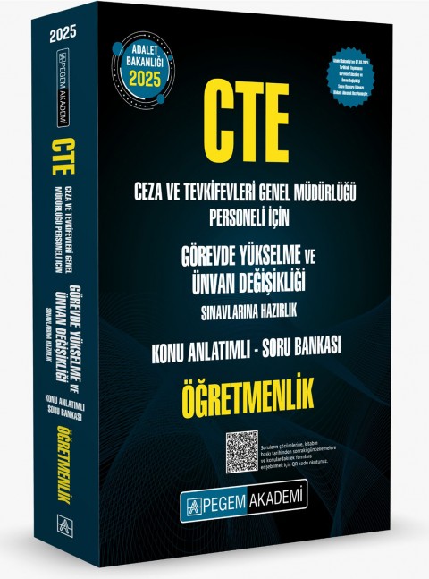 2025 GYS CTE Adalet Bakanlığı Ceza ve Tevkifevleri Genel Müdürlüğü Personeli İçin Görevde Yükselme ve Ünvan Değişikliği Sınavlarına Hazırlık Konu Anlatımlı Soru Bankası Öğretmenlik