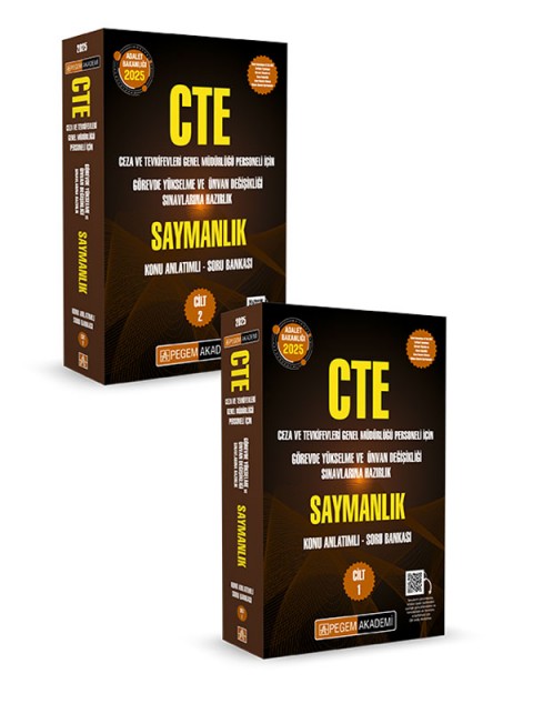 2025 GYS CTE Adalet Bakanlığı Ceza ve Tevkifevleri Genel Müdürlüğü Personeli İçin Görevde Yükselme ve Ünvan Değişikliği Sınavlarına Hazırlık Konu Anlatımlı Soru Bankası Saymanlık (2 Cilt)