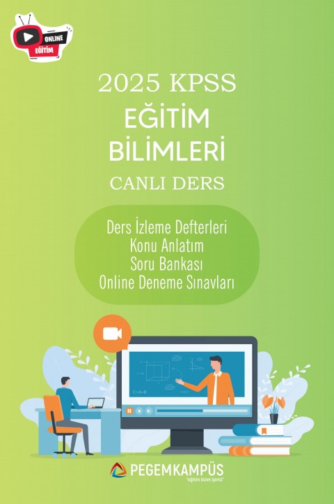 2025 KPSS Eğitim Bilimleri Canlı Ders + Ders İzleme Defteri + Konu Anlatım + Soru Bankası