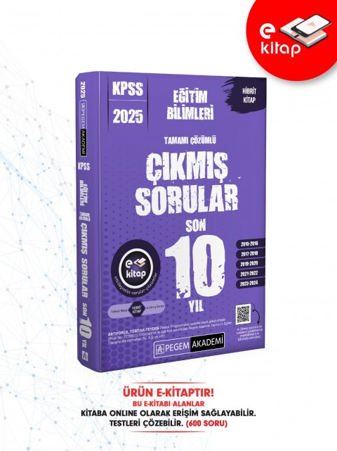 2025 KPSS Eğitim Bilimleri Tamamı Çözümlü E-Çıkmış Sorular (Son 10 Yıl)