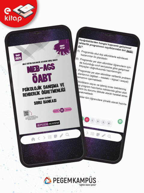 2025 KPSS ÖABT Psikolojik Danışma ve Rehberlik Öğretmenliği E-Soru Bankası