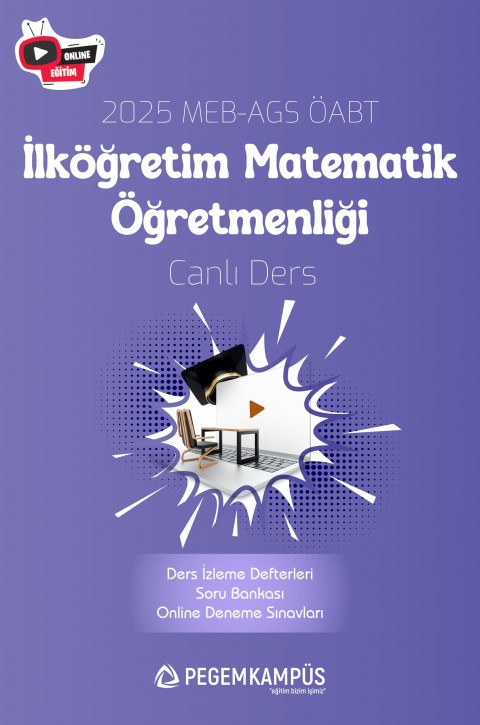 2025 MEB-AGS ÖABT İlköğretim Matematik Öğretmenliği Canlı Ders + Ders İzleme Defteri + Soru Bankası